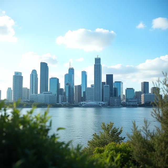 Panoramic view of Brisbane skyline